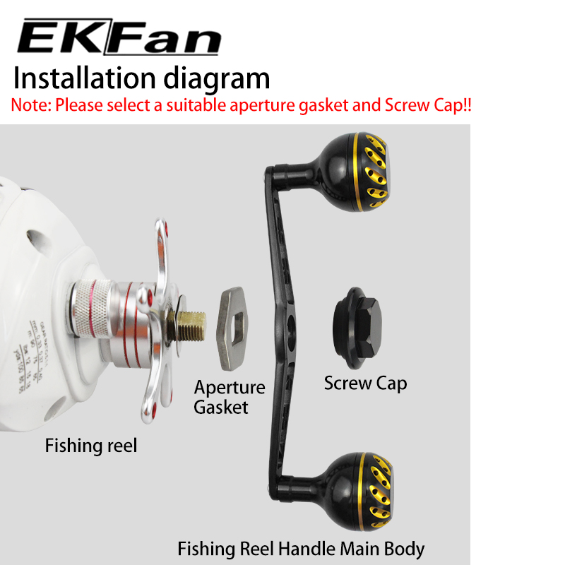 Spincast Reel - EKfan 130MM Baitcasting-Angelrollen-Griff für A/S/D 7*4/8*5mm